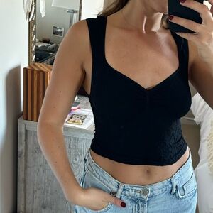 Free People Intimates Black Crop Top